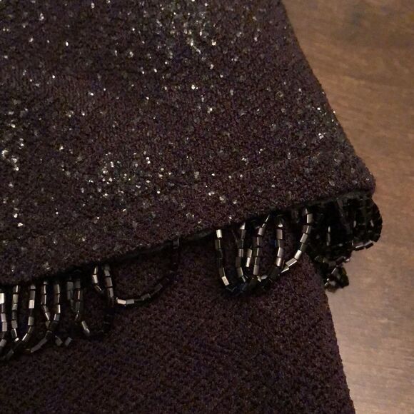 Scott McClintock Black/Burgundy Embellished/Beaded Formal Maxi Dress Size 8 - Picture 15 of 16